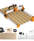 Masuter Pro Y Axis Extension Kit With Upgraded T Slot Hybrid Spoilboard for CNC Router, front view, includes components