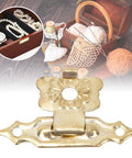Old School Vintage Floral Hasp And Toggle Clamp Kit 50 Piece Heavy Duty Yellow Iron Latches for cabinets and boxes close-up