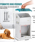 Heavy Duty Automatic Dog Feeder With Transparent Gravity Door And Fifteen Pound Capacity Built For Rugged Outdoor Use ensuring easy access to kibble.