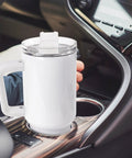 8 Pack 40 Oz Sublimation Tumblers With Handle Stainless Steel Blank Insulated Travel Mugs in car cup holder