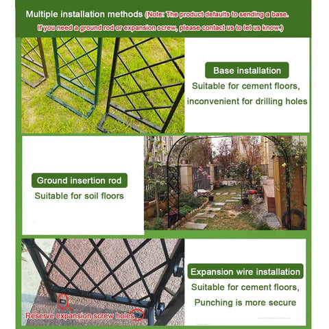 Metal Garden Arch Trellis For Climbing Plants And Vines Backyard Wedding Ceremony Decor Outdoor Pergola Arbor Ready To Support Flowers Roses And Ivy, Sturdy Black Yard Arch For Patios And Gardens installation options