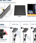 High Pressure Shower Head With Hose And Handheld Spray 3 Settings Push Button Flow Control 8 Inch Matte Black Stainless Steel Rain Shower Combo Built For Big Rain Power And Easy Clean with 8-inch square head and swivel ball joint.