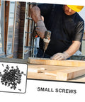 Nailed It With These Dope 100 Piece Miniature Metal Screws in use during furniture assembly for DIY projects.