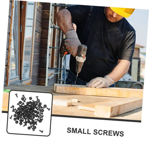 Nailed It With These Dope 100 Piece Miniature Metal Screws in use during furniture assembly for DIY projects.