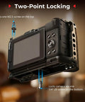 Pro Grade Camera Cage For Canon PowerShot V1 With Ergonomic Silicone Grip And Arca Swiss Quick Release Plate back view