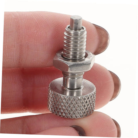 Real Deal Heavy Duty Stainless Steel Locking Plungers Double Quick Release Pull Ring Spring Pins Featuring Knurled Grip Handles in hand