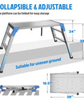 Height Adjustable Work Platform And Folding Aluminum Step Ladder Portable And Lightweight Yet Built Tough With 330 Lb Rating dimensions