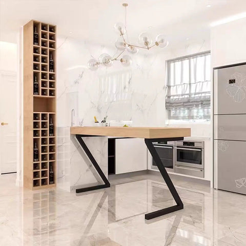 Rock Solid Heavy Duty Metal Table Legs With Adjustable Feet Industrial Z Shape Frame For Custom Dining Desks Coffee Tables And Patio Projects Bang For Your Buck Super Easy Install in modern kitchen.