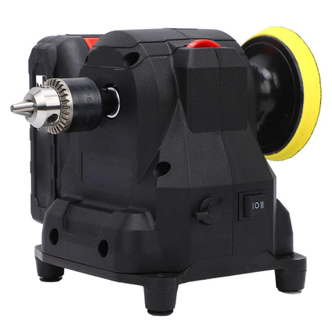 Rosvola Mini Bench Grinder Cordless With Flexible Shaft And Rechargeable Battery For Polishing Metal Wood Stone Vibration Reduction US Plug compact design side view.