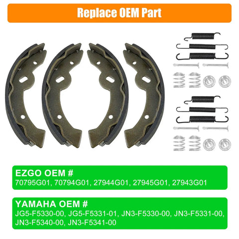 Brake Shoes Spring Kit For Golf Cart EZGO TXT Medalist 1997 To 2008 And Yamaha G14 G16 G19 G20 Models includes shoes and springs