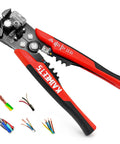 Self Adjusting Wire Stripper 3 In 1 Heavy Duty Automatic Wire Stripping Tool For 10 24 AWG Cables with ergonomic grip