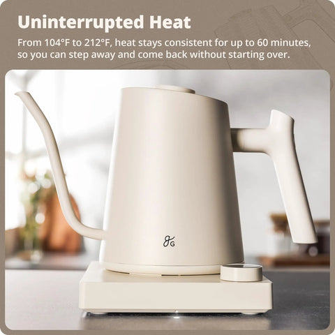 Electric Gooseneck Kettle With Precision Temperature Control 1200W Fast Boil 0.8L Stainless Steel BPA Free Ideal For Pour Over Coffee and Tea Adjustable 104 To 212 Fahrenheit Keeps Your Brew At The Right Temp