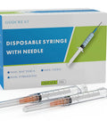 Box and two 3ml Luer Lock syringes, 25 gauge, 1 inch, for precise dosing, 100 pack, pro grade industrial lab tools.