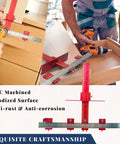 Precision Cabinet Door Handle Jig For Hardware Mounting With 5mm And 4mm Drill Guide made of aluminum alloy in use for drilling cabinet holes.