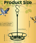 Rugged Cylinder Bird Feeder Holder For Outdoor Hanging Holds Bird Seed Cylinders Logs And Birdseed Cakes Up To Six Inch Diameter With O Ring And Locking S Hook Includes Mounting Accessories