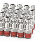 T Style One Quarter Inch NPT Male Automotive Air Plug 20 Pack Heavy Duty Hardened Steel With Nickel Plating Interchangeable With Most Quick Connect Air Couplers And Air Compressor Fittings