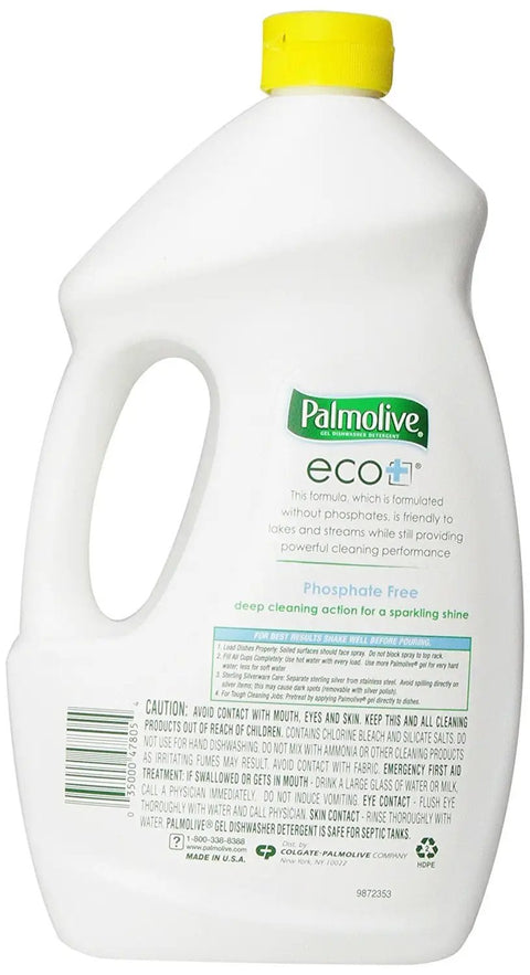 Eco Lemon Splash Dishwashing Gel Delivers Sparkling Dishes Phosphate Free With Tough On Grime Cleaning Power In A 45 Ounce Pack Of 3 Packaging May Vary Gentle On Hands And Kind To Lakes And Streams bottle showing product label.