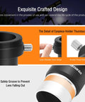 Close-up of 1.25 Inch Universal T Adapter Eyepiece Extension Tube with Filter Thread showing crafted design and metal body features.