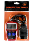 OBD2 Scanner For Cars Universal OBDII CAN Diagnostic Tool in packaging, includes red device and black connector cable
