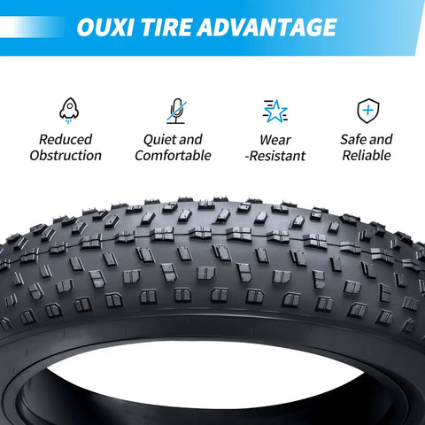 20x4.0 Fat Tire Tube And Folding MTB Tire Puncture Resistant Inner Tube For Mountain Bikes And E Bikes with tread design.