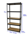 Heavy Duty Garage Shelving 2100 Lbs Capacity With Thick Steel Frames And Reinforced MDF Shelves, 71in tall storage rack.