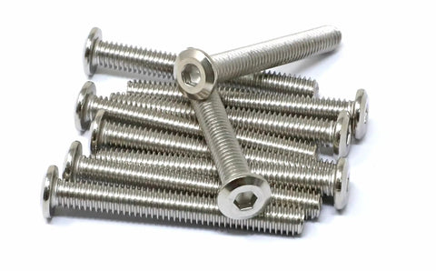 Ten Pack 5/16-18 By 2-1/2 Inch Stainless Steel 304 Hex Socket Flat Head Cap Screws Bolts For Furniture Bright Finish Includes Hex Key Spanner Ideal For DIY Projects.