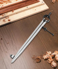Killer 12 Inch Woodworking Pencil Compass And Divider Tool With Secure Lock Mechanism For Perfect Circles Rock Solid Carbon Steel Frame on wooden surface.