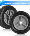 6 Inch Beefy Heavy Duty Rubber Wheel Set Two Pack With Half Inch Bore And 1.5 Inch Wide, 100 Pound Capacity Per Wheel, Fits Oregon 72 106 72 108 Craftsman AYP MTD Radio Flyer Wagons Gray