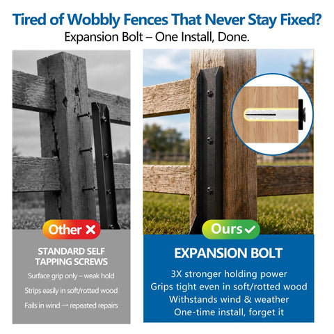 Fence Post Repair Kit With Ground Spike Anchors Heavy Duty Leaning Fence Stabilizer Metal Bracket For Wood Fences Garden Mailbox And Pergola 2 Pack Easy No Dig Quick Fix To Rebuild A Wobbly Fence