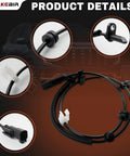 Direct Swap Pair Of Rear Abs Wheel Speed Sensors Left And Right Compatible With Chevy Traverse Buick Enclave Gmc Acadia 2009 To 2017, showing detail of connectors and wiring.