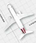 Top view of One Four Hundred Scale Plastic Airplane Model For Collectors And Display A Highly Detailed Diecast Style Replica