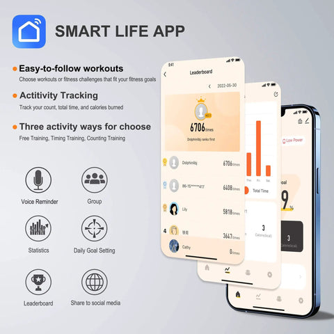 App interface for No-Tangle Fast Speed Jump Rope With Counter, App Connected, Adjustable Length For All Heights, The Perfect Cardio Skipping Rope For Home Workouts, Fitness For Women Men And Kids, Great Gift For Adults.