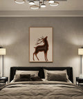 Bedroom with Space Saving Floor Lamp With Built In End Table And Storage Shelves, Linen Shade, Black Modern Lighting