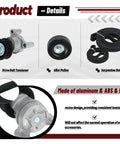 Drive Belt Tensioner And Serpentine Belt Kit With Idler Pulley For Silverado Tahoe Avalanche Yukon Sierra Hummer H2 H3 2009 2013 V8 Engines 4.8L 5.3L 6.0L 6.2L Beefy Replacement Easy Install product details image showing tensioner, pulley, and belt.