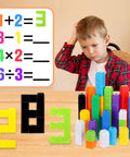 Child using 600 Piece Math Cubes Set For Counting And Math Manipulatives Durable Plastic Blocks For Classroom Learning