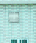 Heavy Duty 8 Inch To 12 Inch Wall Vent Cap Stainless Steel Square Ventilation Cover With Screen Mesh installed on a tiled wall