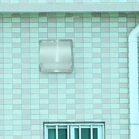 Heavy Duty 8 Inch To 12 Inch Wall Vent Cap Stainless Steel Square Ventilation Cover With Screen Mesh installed on a tiled wall
