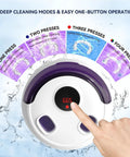 Finger pressing button on Ultrasonic Retainer Cleaner Machine 45kHz for Retainers Dentures Mouth Guards Aligners Braces