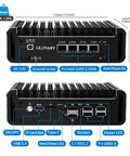 Enjoy No Sweat Cooling On This Celeron J6413 Fanless Mini Pc Hosting Four 2.5 Gigabit Lan Ports For Opnsense Router Rigs, detailed image showing ports and dimensions.