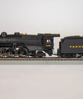 Side view of HO Scale PRR K4 Steam Locomotive Number 5492 Pre War With Slat Pilot DCC Sound Equipped on track.