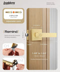 Keyless Privacy Door Knob In Brushed Gold, Heavy Duty Interior Door Lock For Bedroom And Bathroom, Thumb Turn Lock