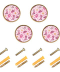 Pink Cowboy Boot Cabinet Knobs 4 Pack Round 1 1 4 Inches Drawers Pulls For Dresser And Kitchen Cabinets with screws