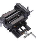 5 Inch Cross Slide Drill Press Vise With X Y Compound Bench Vise For Milling And Metalworking Heavy Duty Bi Directional 2 Way Slide Clamp And Precision Scale For Accurate Trajectory Adjustments, cast iron side view