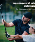 Instructor guiding young golfer with Golf Grip Trainer For Right Hand That Locks In The Perfect Grip, Builds Muscle Memory