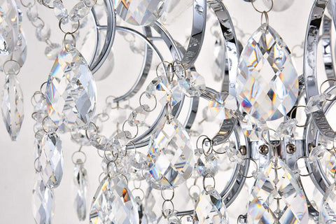 Close-up of crystal details on Dope Crystal Raindrop Pendant Chandelier With Adjustable Chain For Dining Room Living Room Bedroom