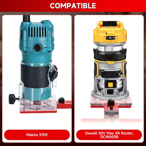 Bulletproof Adjustable Router Circle Cutting Jig For Compact Shop Setups with Makita 3709 and Dewalt 20V routers.