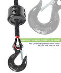 Beefed Up Heavy Duty Winch Hook With Safety Latch, Forged Steel Clevis Slip Hook for ATV UTV, 1/4 Inch Synthetic Rope