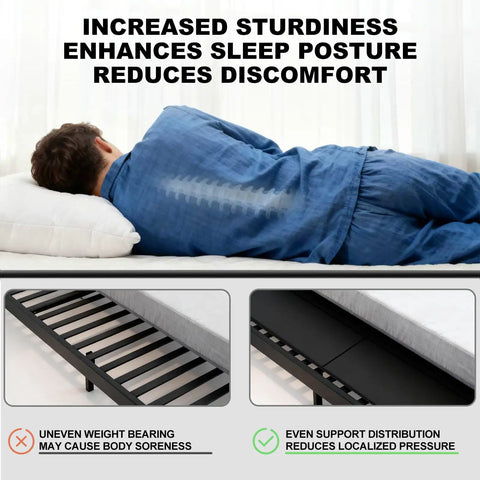 Hassle Free Queen Bunkie Board For Rock Solid Mattress Support Quick Tool Free Setup Foldable lightweight design shows enhanced sleep posture.
