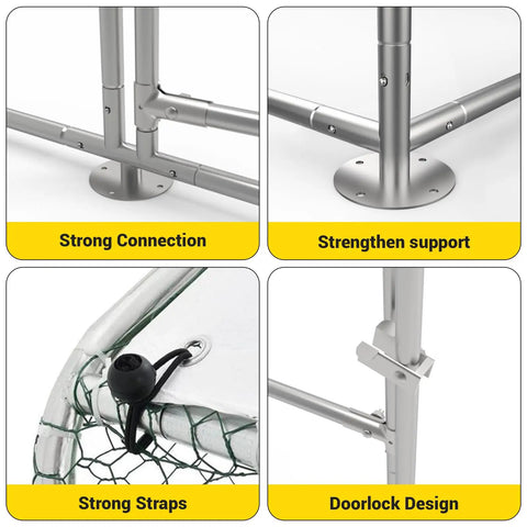 Close-up details of Huge Walk In Metal Chicken Coop With Heavy Duty Poultry Cage Waterproof UV Resistant Cover And Lockable Doors