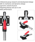 Heavy Duty Push Pull Toggle Clamp With 390 Kg Force shown from multiple angles, featuring ergonomic red handle and durable metal design.